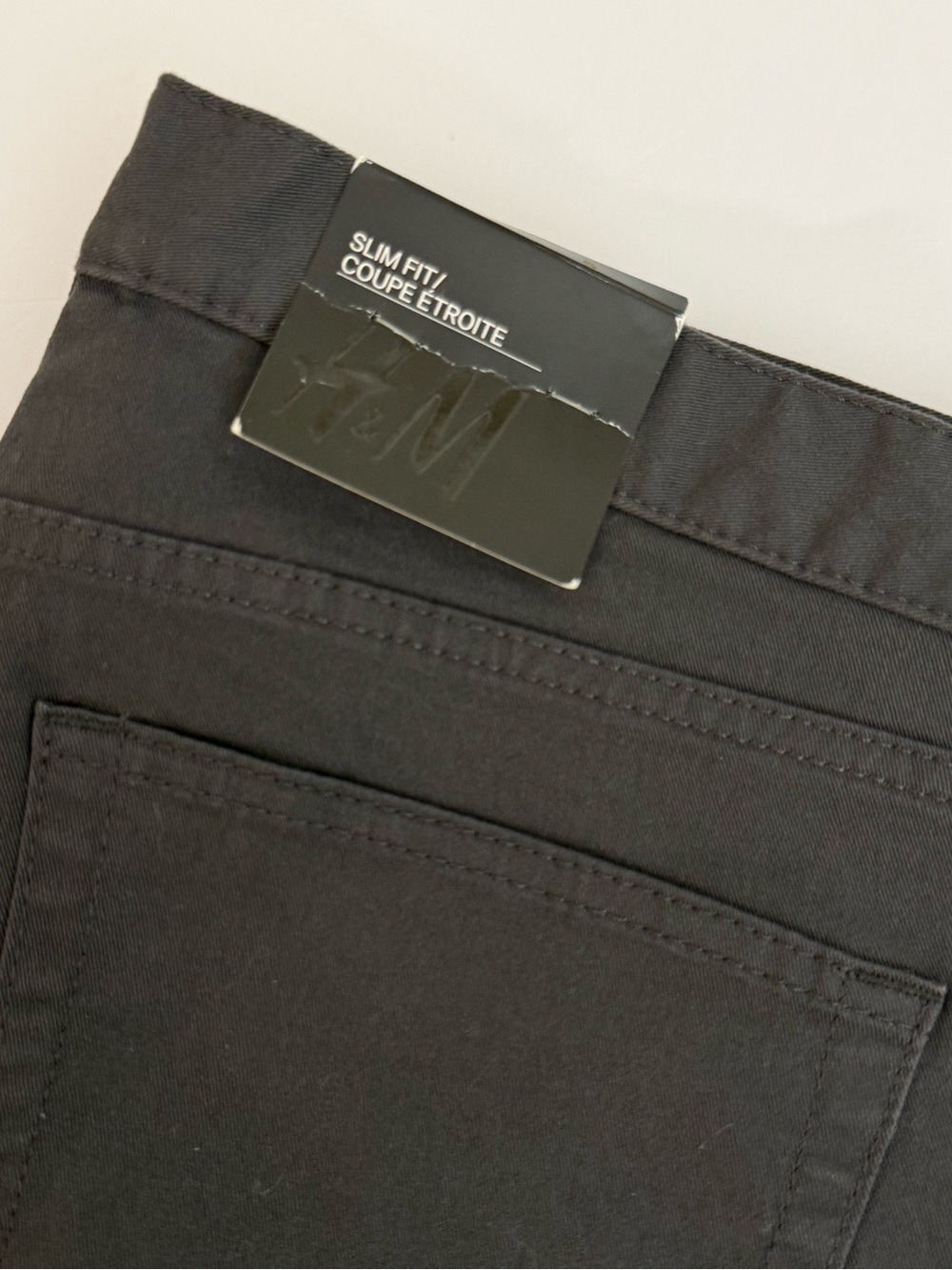 H&M Slim Fit Cotton Twill Pants Charcoal Gray 32x34 NWT Stretch Chinos
